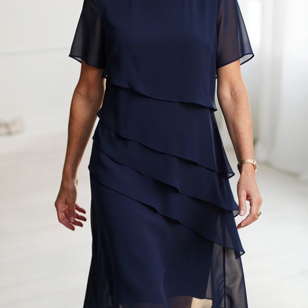 Júlia – Vestido elegante e fluido com volantes