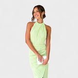 Camila - Vestido comprido com pregas