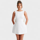 Carrie - Mini vestido com fita de pérolas