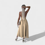 Cielo Divino – Vestido Midi con Abertura Frontal