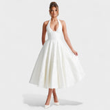 Effie - Vestido midi texturado com decote V