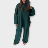Ingrid – Conjunto Plus Size de Estilo Acanalado