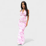Mara™ | vestido floral cor-de-rosa