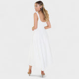 Maribel - Vestido Midi com decote quadrado