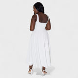 Maribel - Vestido Midi com decote quadrado