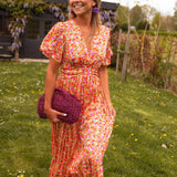 Sandra | Vestido maxi elegante com decote em V