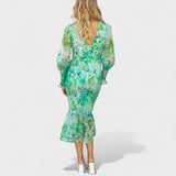 Valeria - Vestido Midi em Chiffon Floral