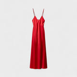Vestido carmesim - Corte minimalista e elegante