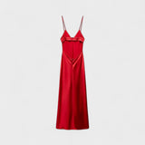 Vestido carmesim - Corte minimalista e elegante