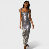 Vestido de gala Sparkle Silver - Edição de noite
