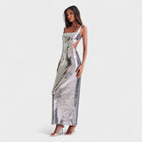 Vestido de gala Sparkle Silver - Edição de noite