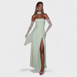 Vestido Maliyah - Corte assimétrico Hortelã