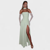 Vestido Maliyah - Corte assimétrico Hortelã