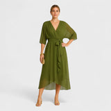Yalina - Vestido elegante à volta da cintura com cintura ajustável
